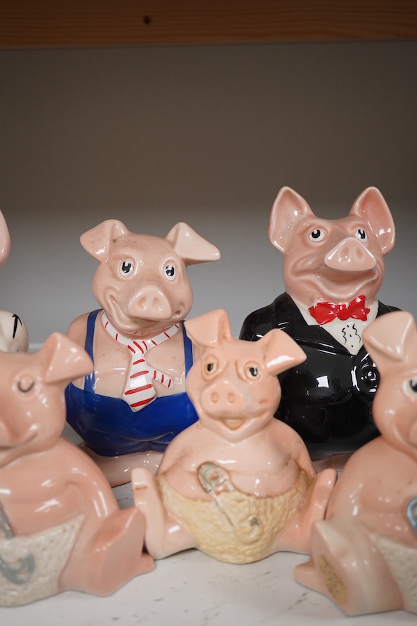 Eight NatWest ‘piggy’ money banks. Condition - good